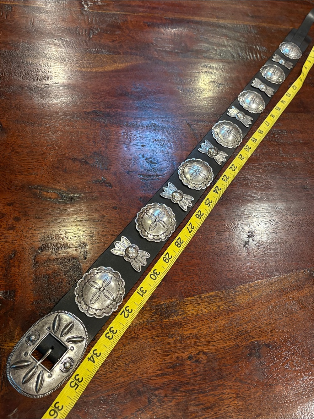 Ralph Lauren Collection Black Leather Western Concho Belt size Small - Picture 11 of 16